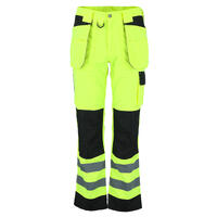 Tellurium Bukser Safety Yel 56 Hi Vis bukse med knepolstring til herre