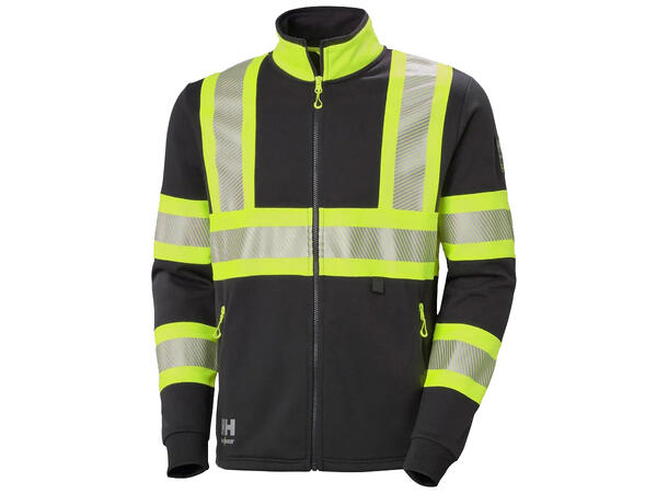79274 ICU Fullzip BLK/NYEL S HIVIS genser med glidelås 