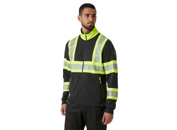 79274 ICU Fullzip BLK/NYEL S HIVIS genser med glidelås 