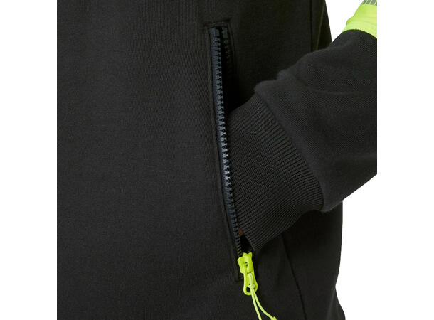 79274 ICU Fullzip BLK/NYEL S HIVIS genser med glidelås 
