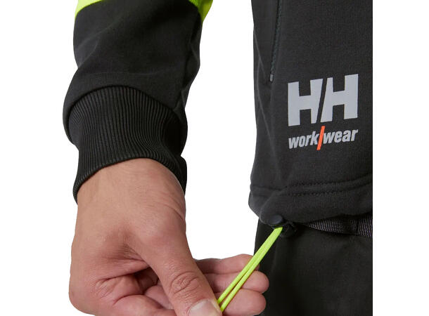 79274 ICU Fullzip BLK/NYEL S HIVIS genser med glidelås 