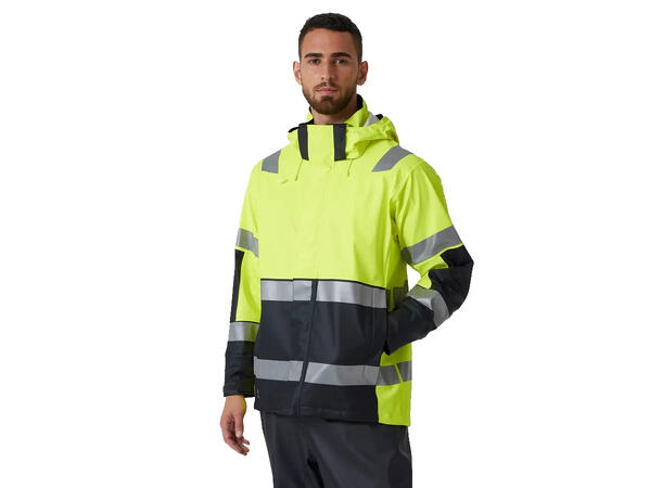 70295 Alna 2.0 Regnjakke NYEL/BLK S HIVIS vanntett regnjakke 