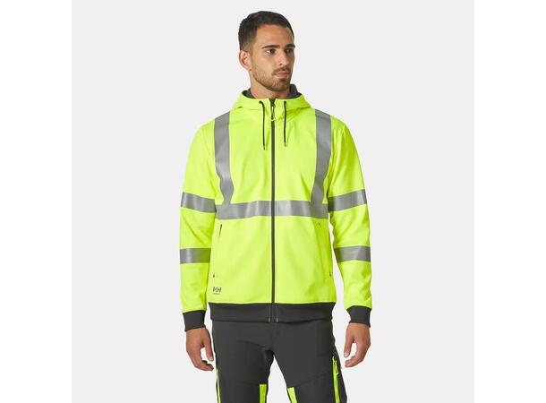 79094 Addvis Hettejakke NYEL XS Hi Vis hettejakke med glidelås 