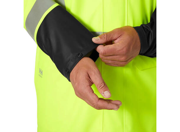70156 Addvis Regnjakke NYEL/BLK XS HIVIS Regnfrakk 