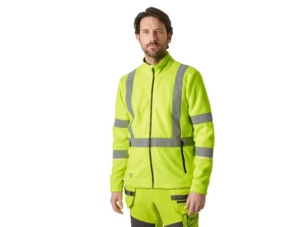 72172 UC-ME Fleecejakke NYEL XS Hi Vis - 100% polyester 