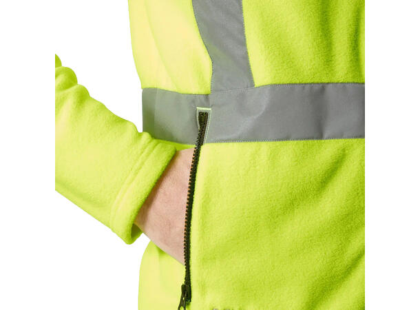 72172 UC-ME Fleecejakke NYEL XS Hi Vis - 100% polyester 